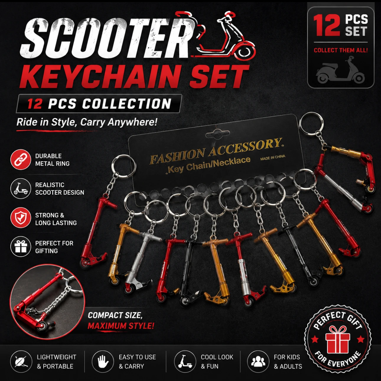 Mini Scooter Keychain 🛴🔑