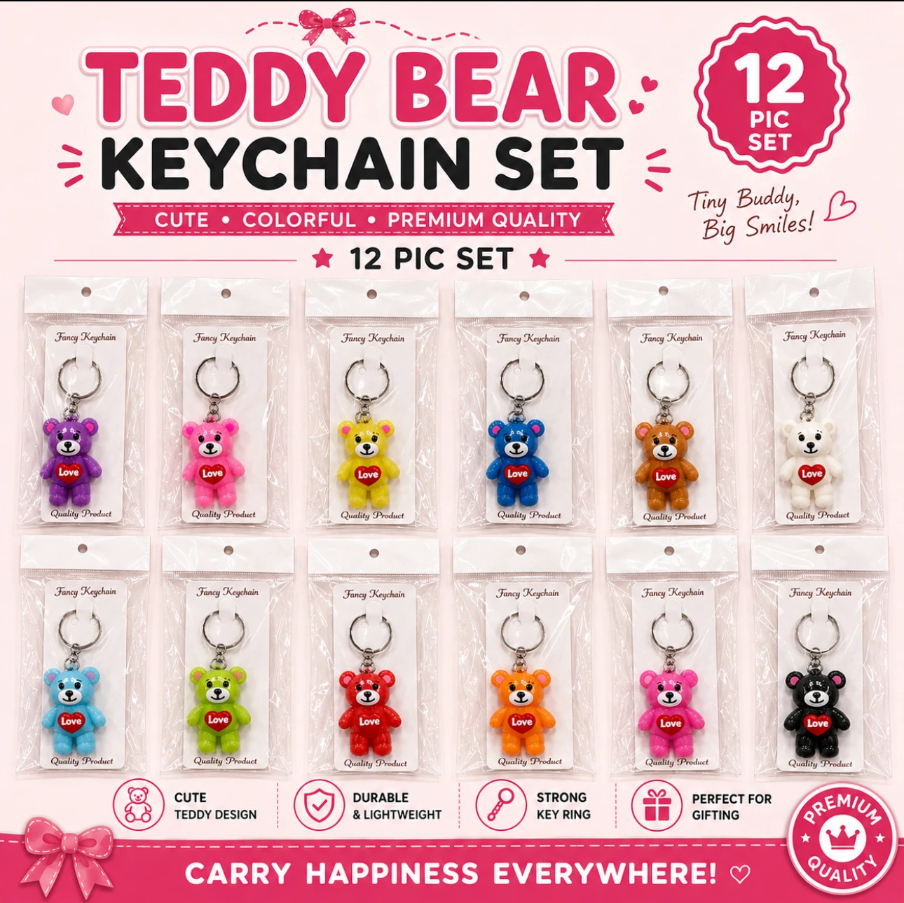 Teddy Bear Love Keychain