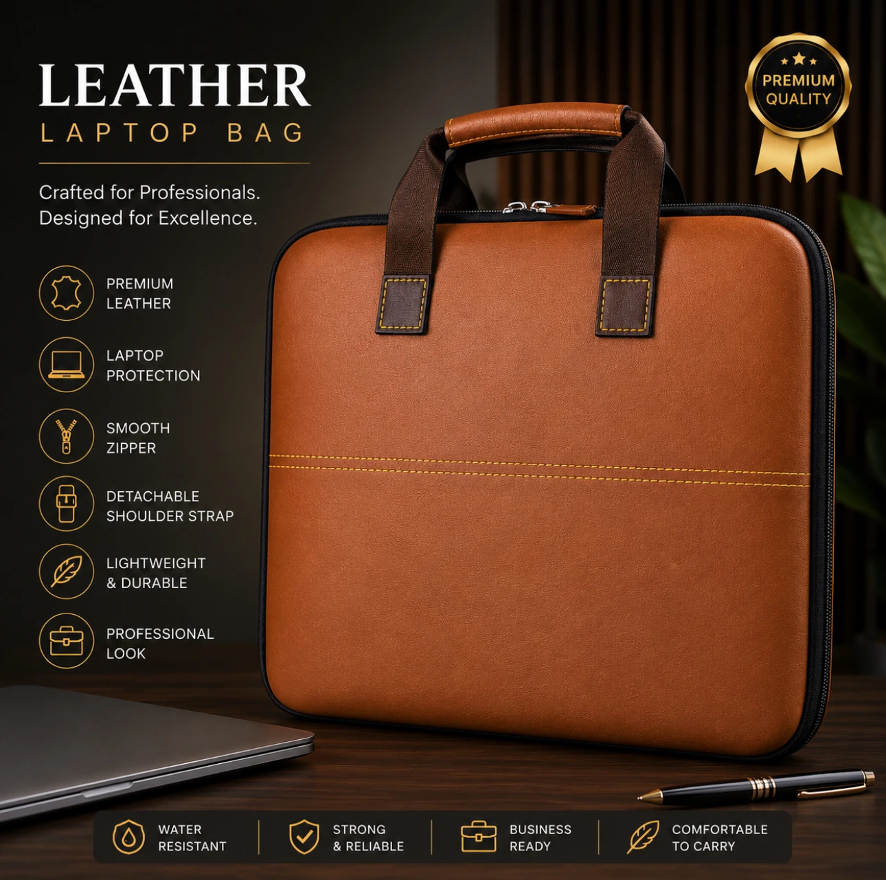 Elite (A)  Leather Laptop Bag