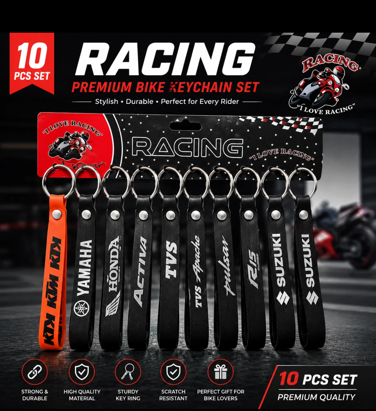 Racing Style Bike Keychain