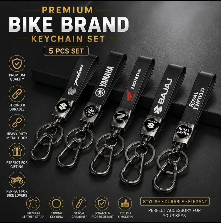 Premium Bike Brand Leather metal Keychain