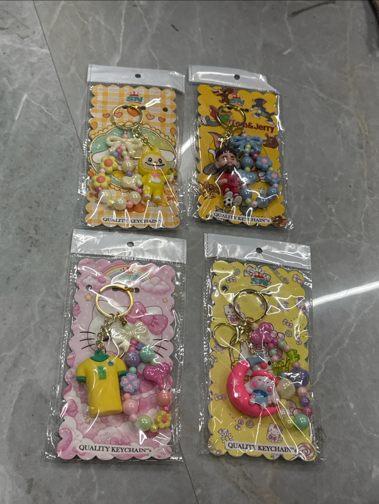 Cartoon Charm with Keychain Combo