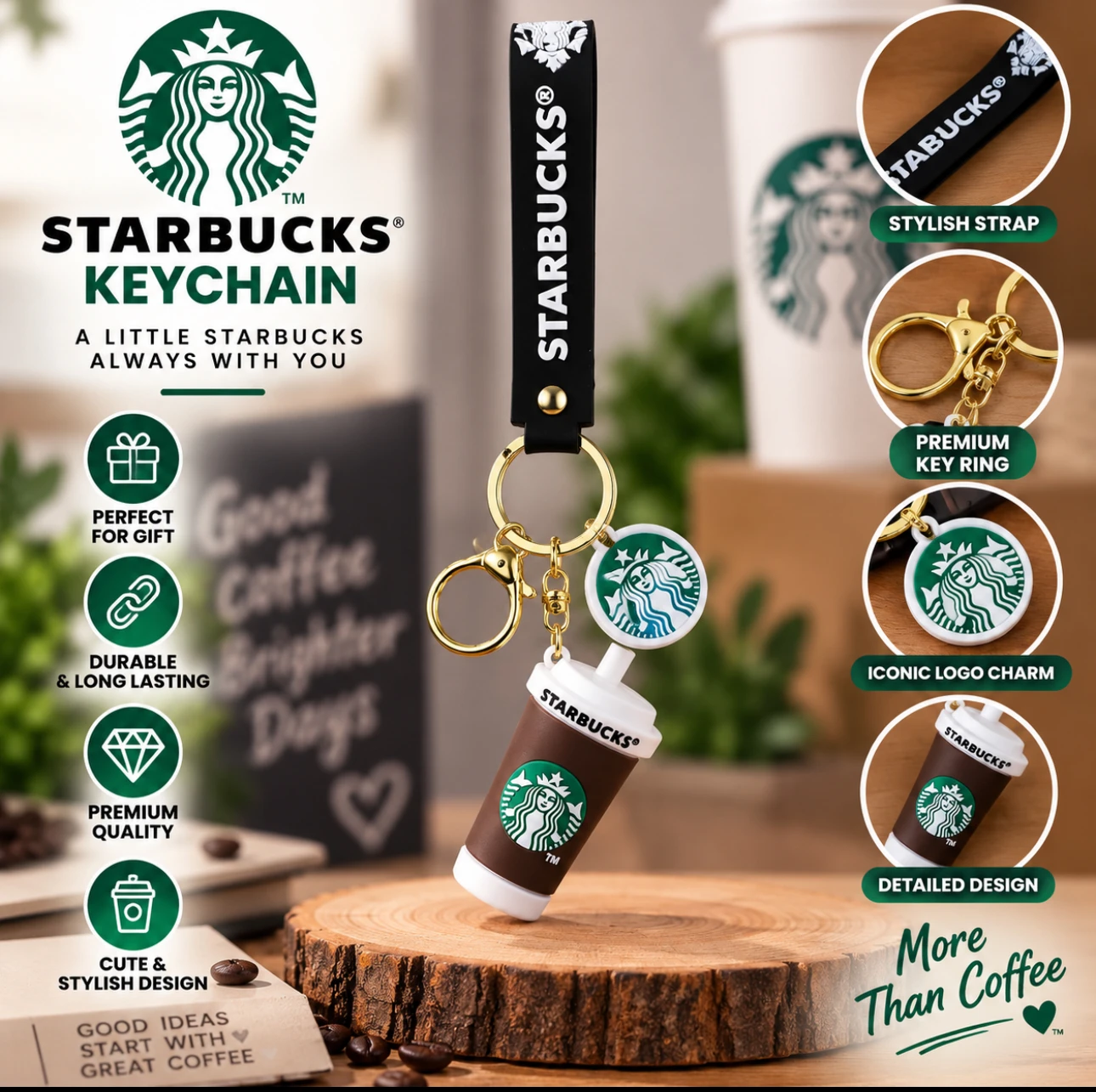 starbucks silicone big size keychain