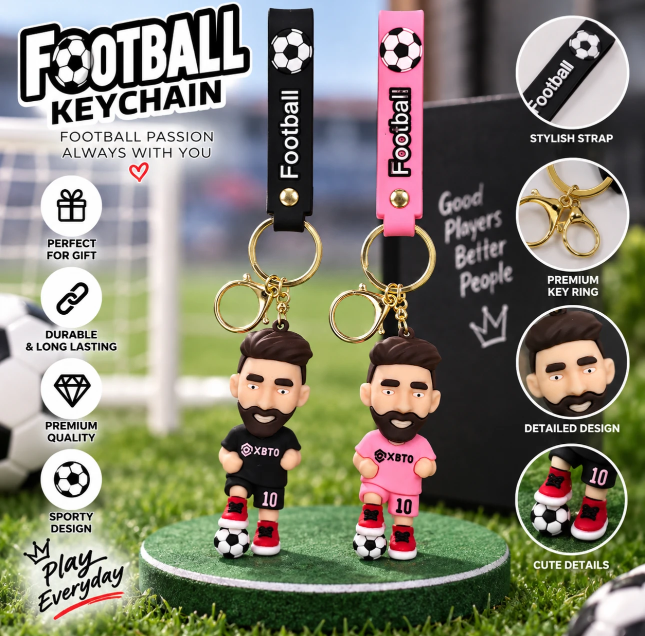 messi big size silicone keychain