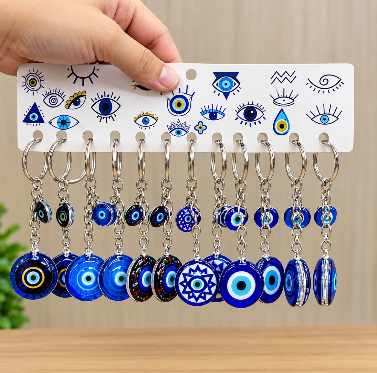 Evil Eye Bead Keychain