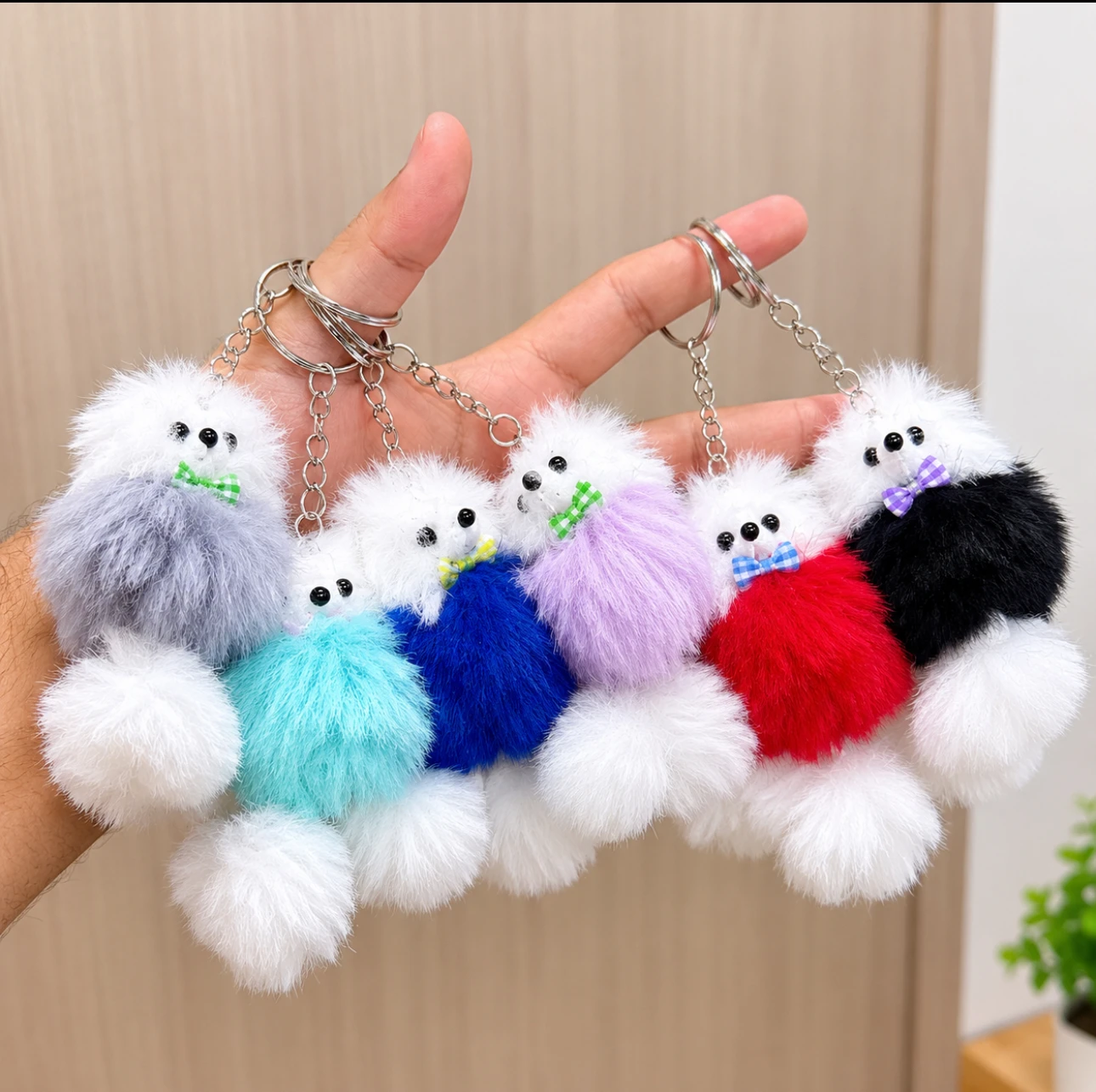 Cute Furry Teddy Keychain