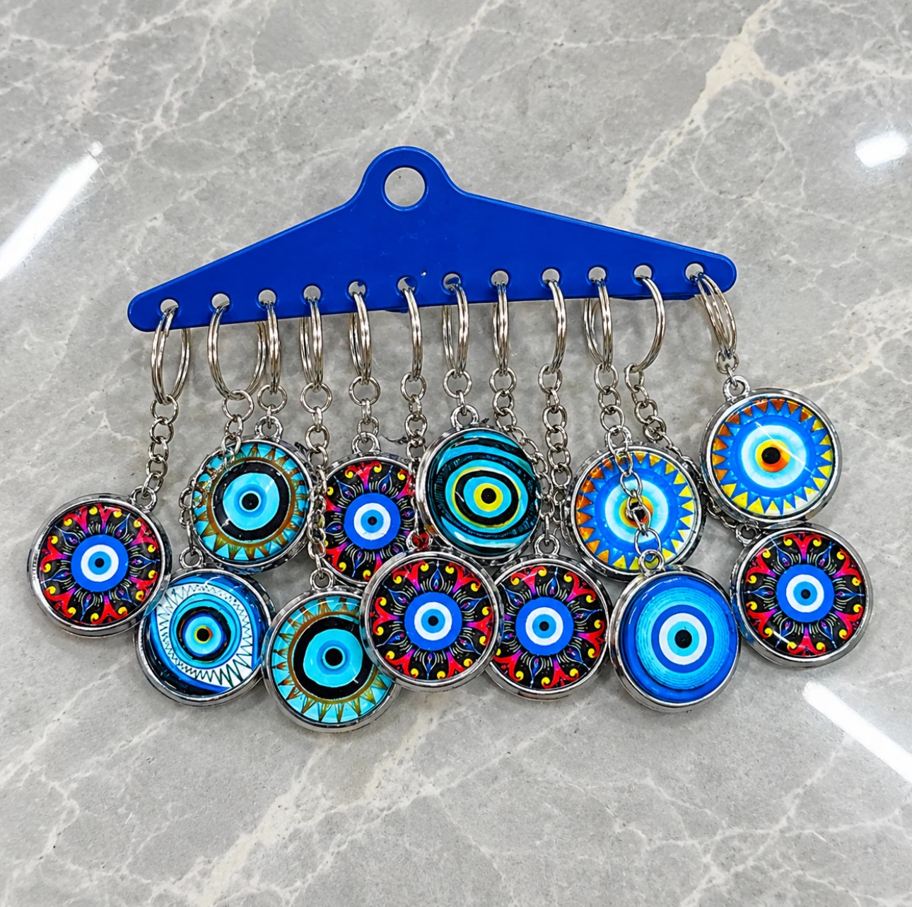 Multicolor Evil Eye Nazar Protection Keychain