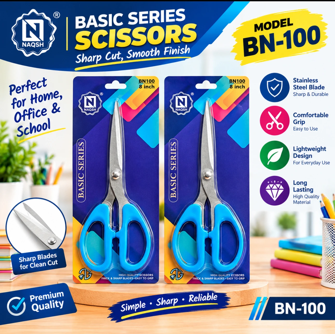 NAQSH BN-100 Home, Office & School Scissors