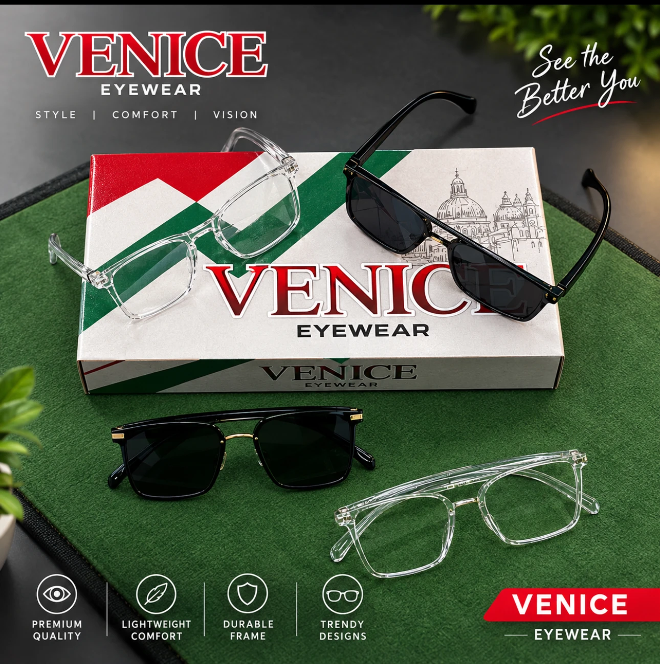 No 13 venice clear/ black sunglass